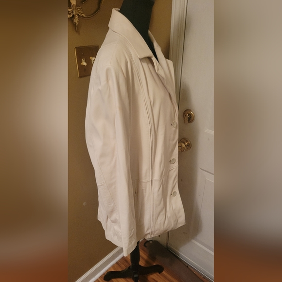 Women's Wilsons Pelle Studio White/Cream Leather Blazer, Coat - Picture 4 of 10